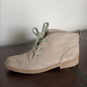 Indigo Suede Ankle Boots in Beige